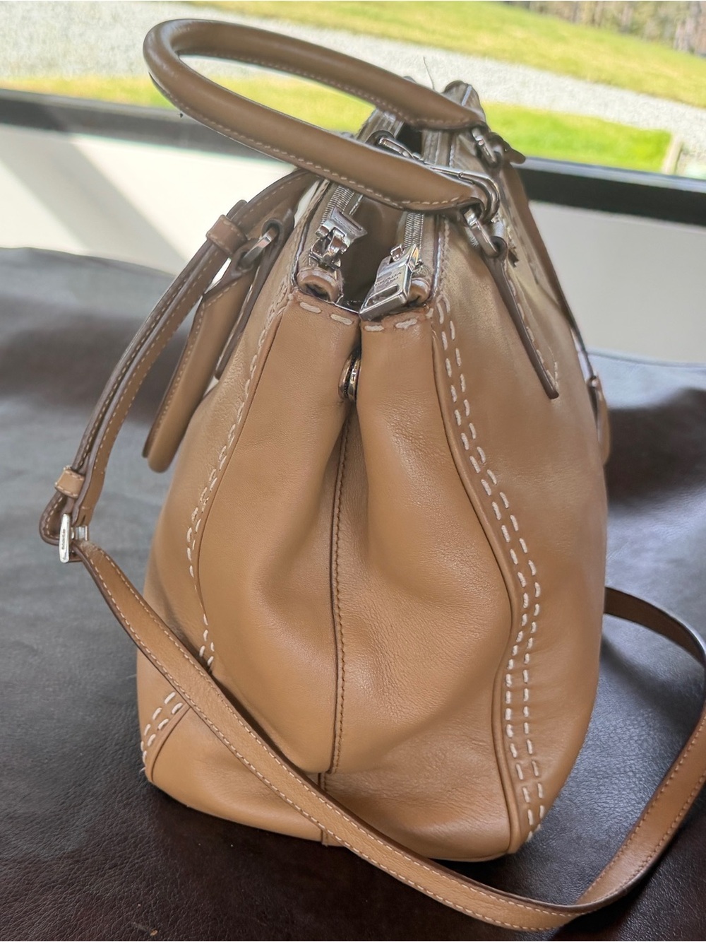 Prada Tan Leather Galleria Bag with Top Handles - Picture 7 of 9